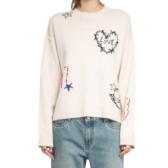 Zadig & Voltaire Markuz Western Cashmere Crewneck Sweater - Picture 7 of 7